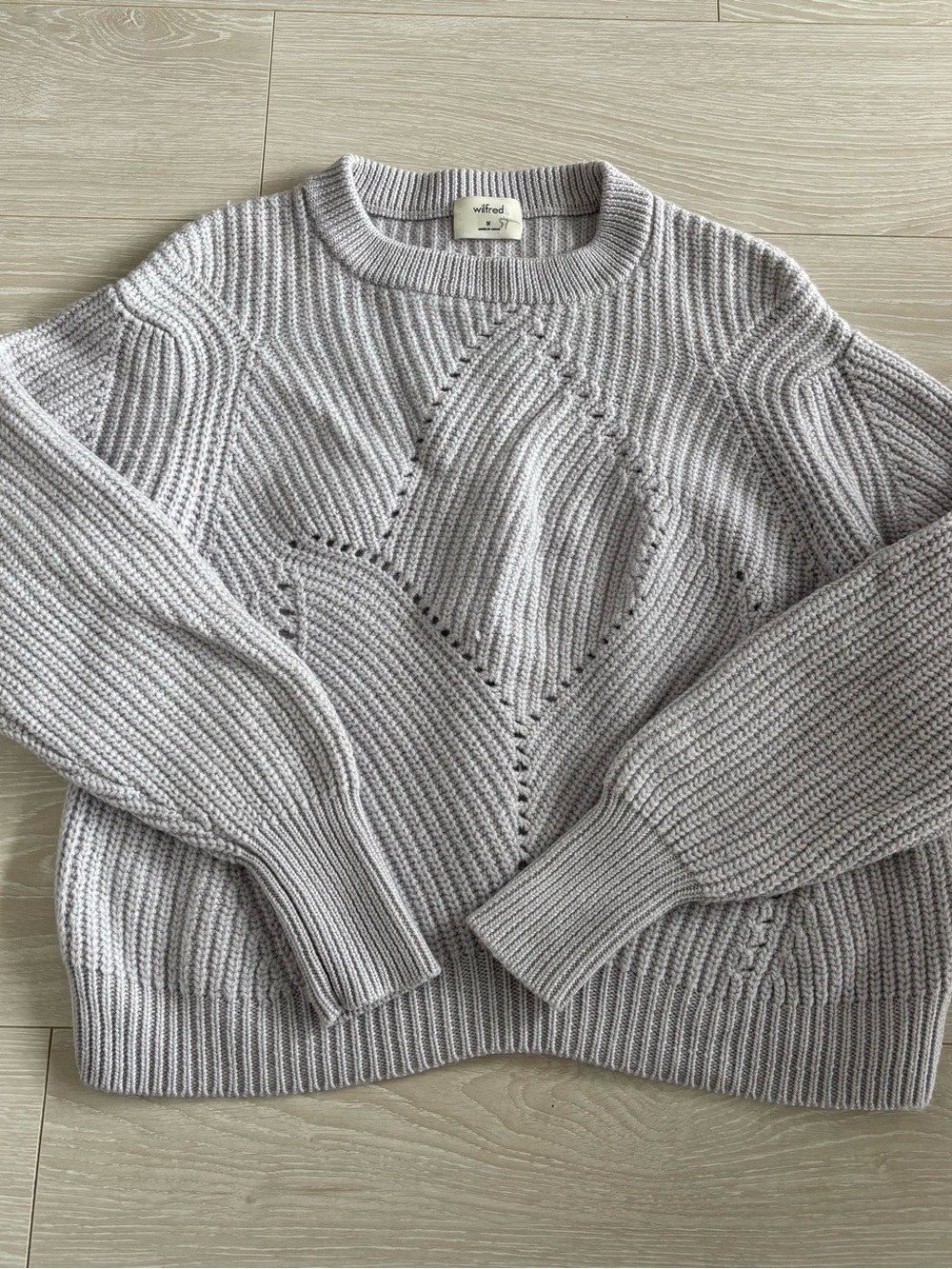 Wilfred Lavender Textured Knit Crewneck Sweater
